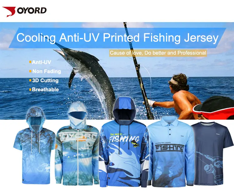 Wholesale Moisture-Wicking Sublimation Latest Design Fishing Jersey