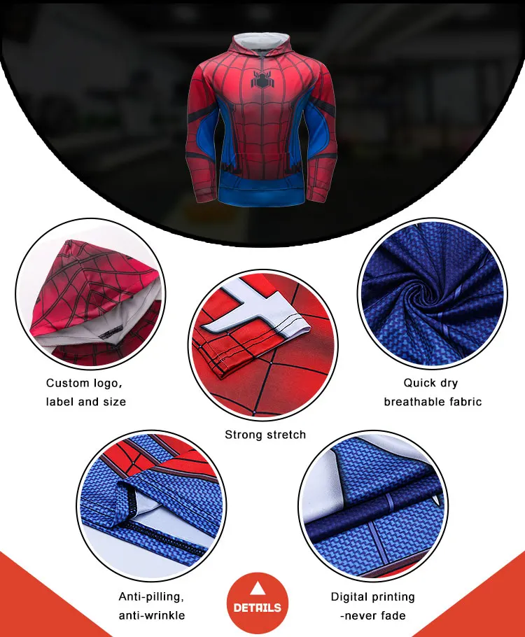 Wholesale Long Sleeve Sport T Shirt Sports Clothes Spiderman 3d T Shirts  For Men - Buy Bodybuilding Shirt Men,Sport Suit For Men,Factory Gym Clothes  Product on 