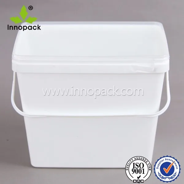 Clear Square 1 Gallon Plastic Pails Food Grade 3.7l Plastic Bucket