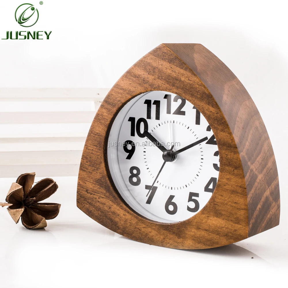2019 Wholesale Handmade Snooze Digital Wooden Bedroom Nightlight Battery Table Alarm Clock Home