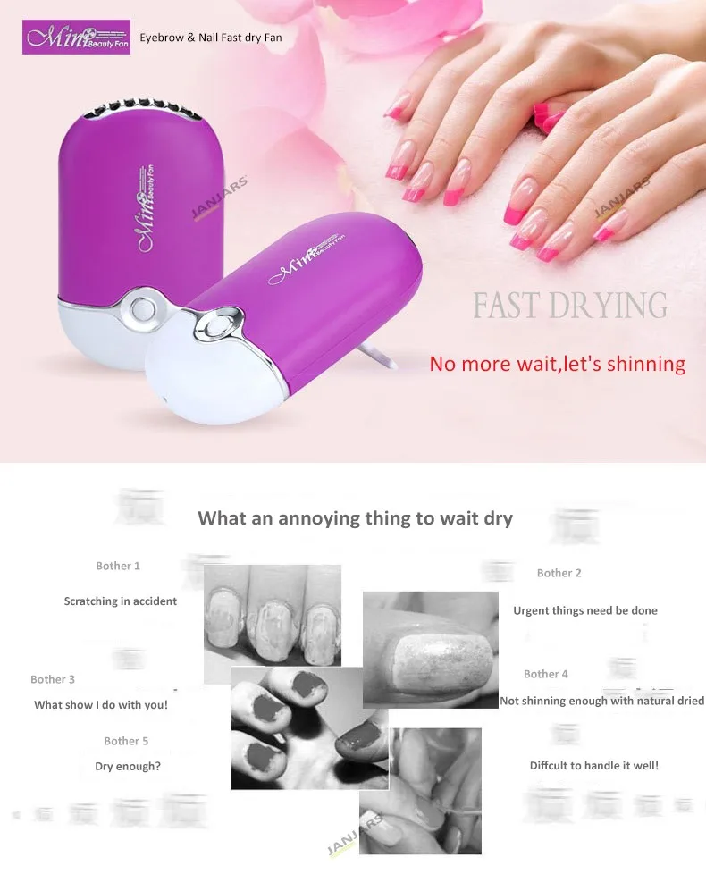home travel Hanging stand charging battery operated portable rechargeable hand held nail polish eyelash eyelashes mini fan