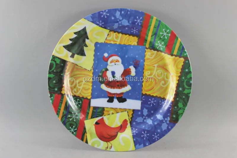 Xmas Plastic dinner plate Christmas plate