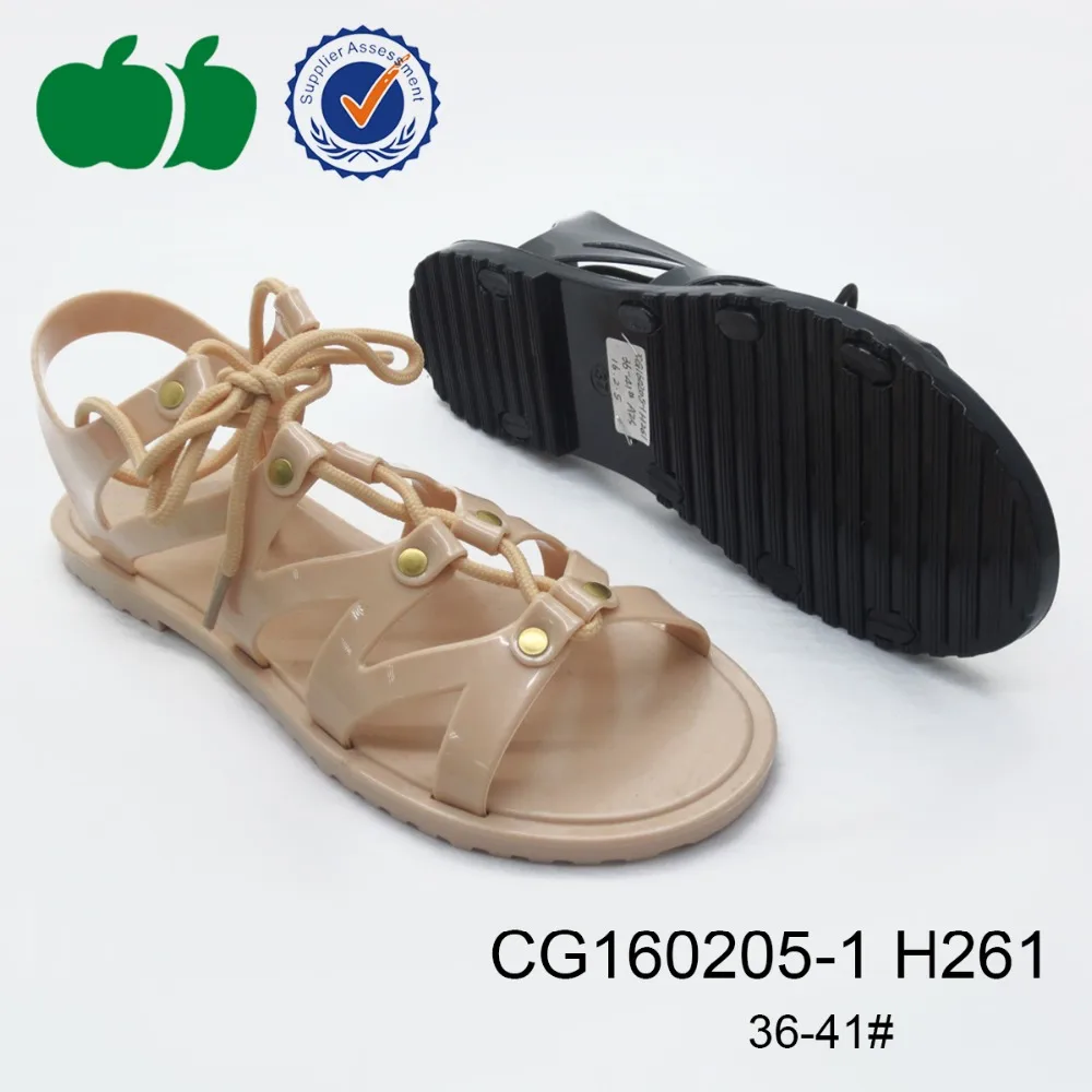 Summer newest style pvc jelly shoe ladies sandals 2016