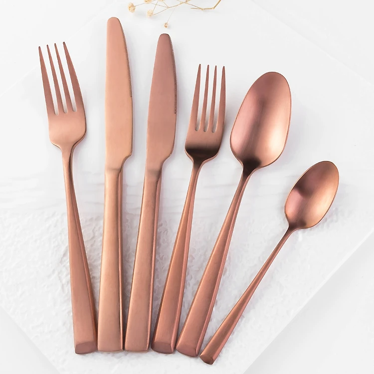 100 Stainless Steel Wellapplied Colors Copper Cutlery Set,No Smell