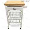 Wooden Kitchen Cart with Drop leaf Bamboo Top/Homex_BSCI