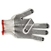 double latex dotted cotton knitted safety gloves yellow blue red black color coated