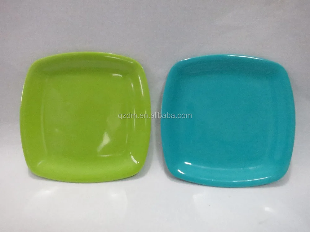 Solid Color Melamine Square Plate,Green Dinner Ware