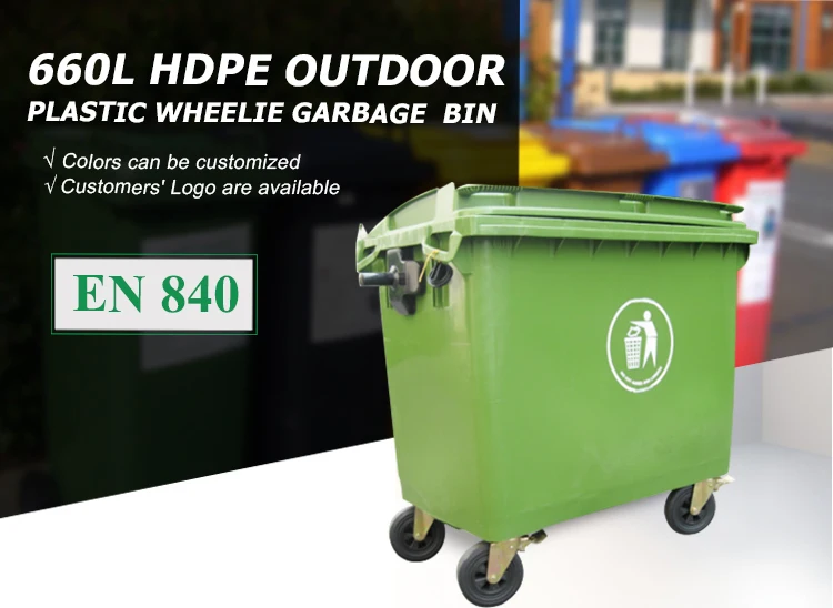 Industrial Plastic Outdoor Dumpster/garbage Can En840 660 Litre Garbage Bin Buy En840 660
