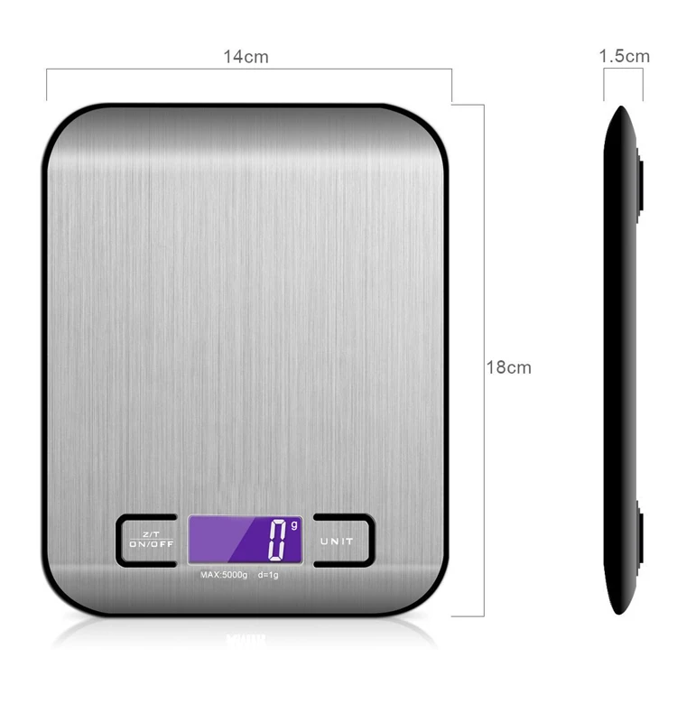 Stainless steel 5kg electronic smart digital kitchen scale wholesale  