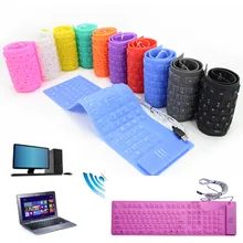 Newest USB 109Keys Number Flexible Foldable Silicone Wried Keyboard Waterproof and Mute for PC Tablet Laptop Computer