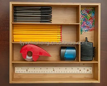 Wholesale Bamboo Drawer Organizer Tray Bamboo Durable Wood Cutlery