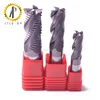 Tungsten carbide corrugated end mills for roughing