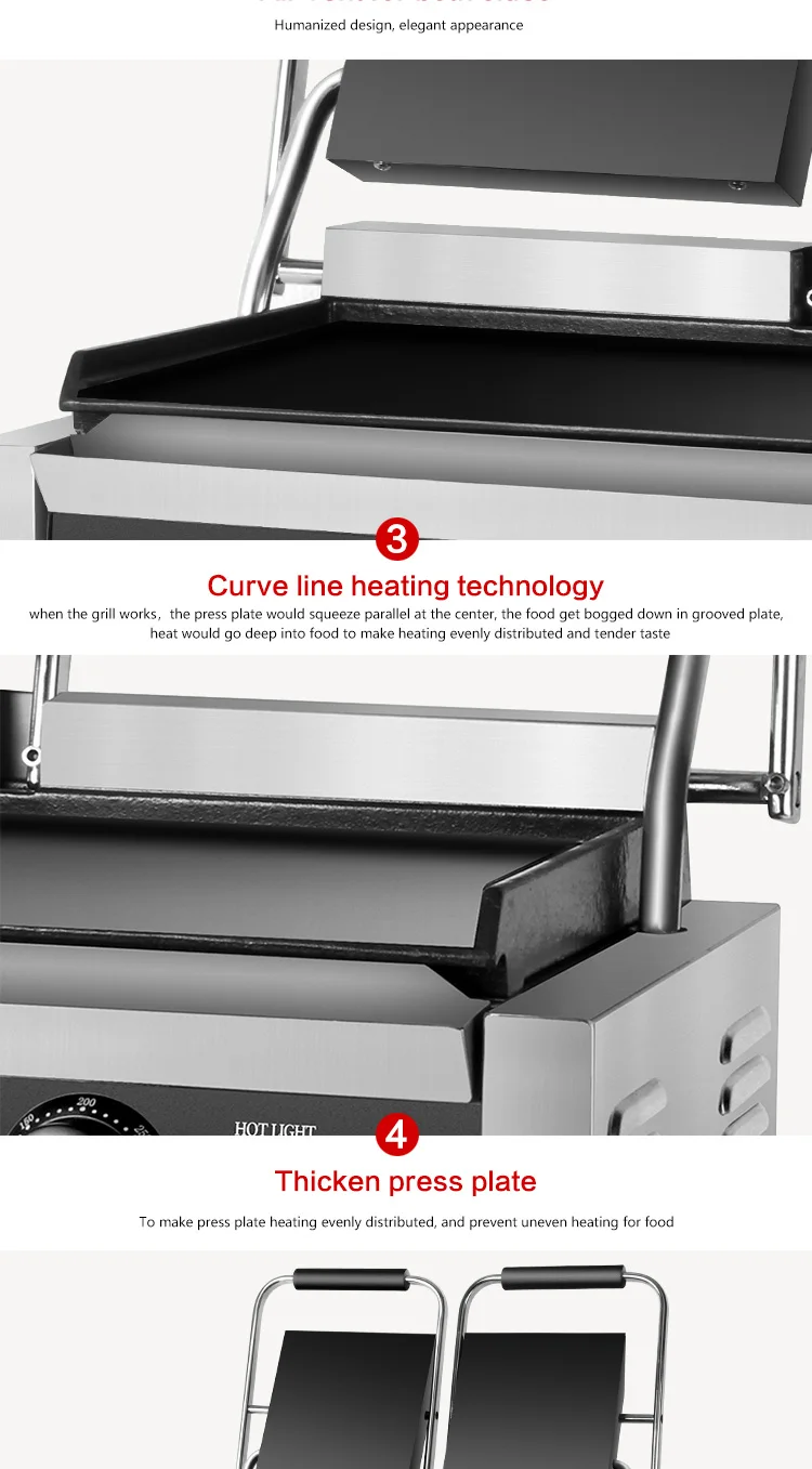 Professional Stainless Steel Nonstick Electric Double Sided Electric