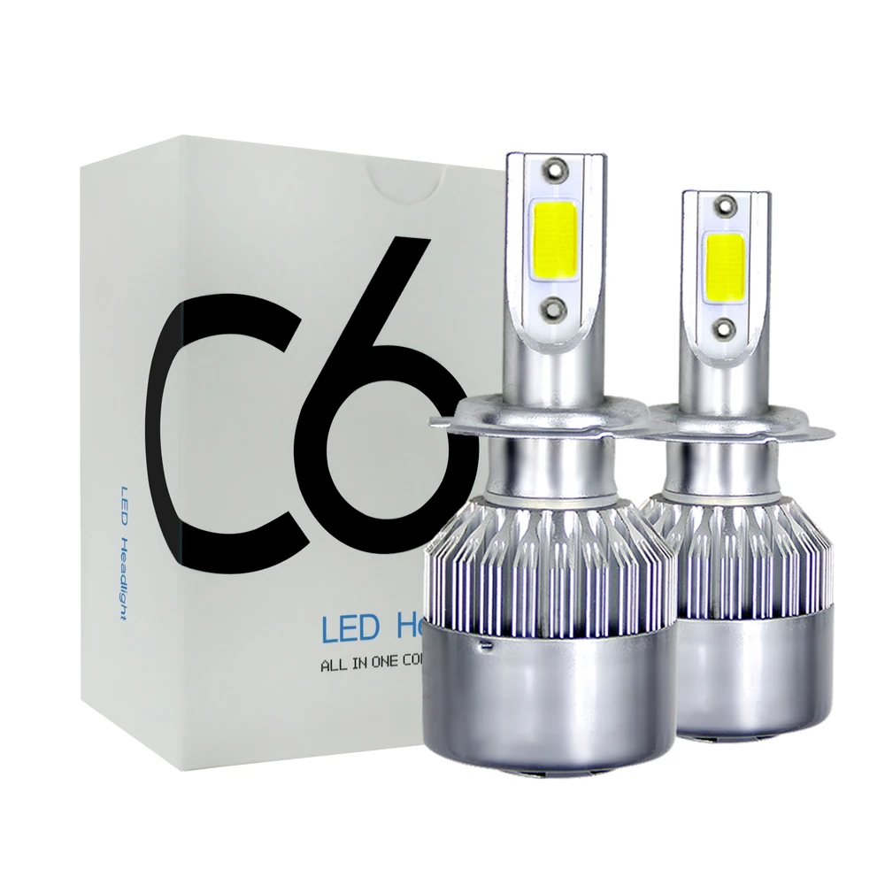 C6 Car Led Headlight Bulbs Lamp 72W 8000LM H1 H3 H7 H8 H10 H11 9005 9006 880 881 5202 Auto Car LED Headlamp C6 H1 H7 H11 led