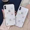 WEB Celebrity Pearl Milk Tea Silicone Transparent Soft Anti-fall Anti-scratch Mobile Phone Case for IPHONE 6 7 8PLUS XS XR XSMAX
