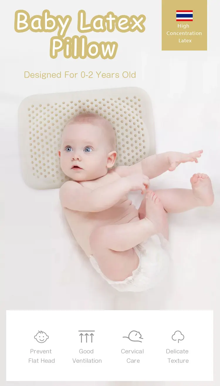 Eco-Friendly Ruber Breathable Soft Comfortable Baby Massage sleeping Latex Pillow