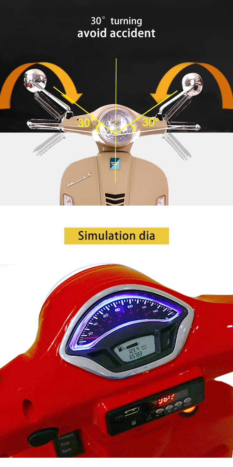 fashion design ride on motorcycle 36v with music and light