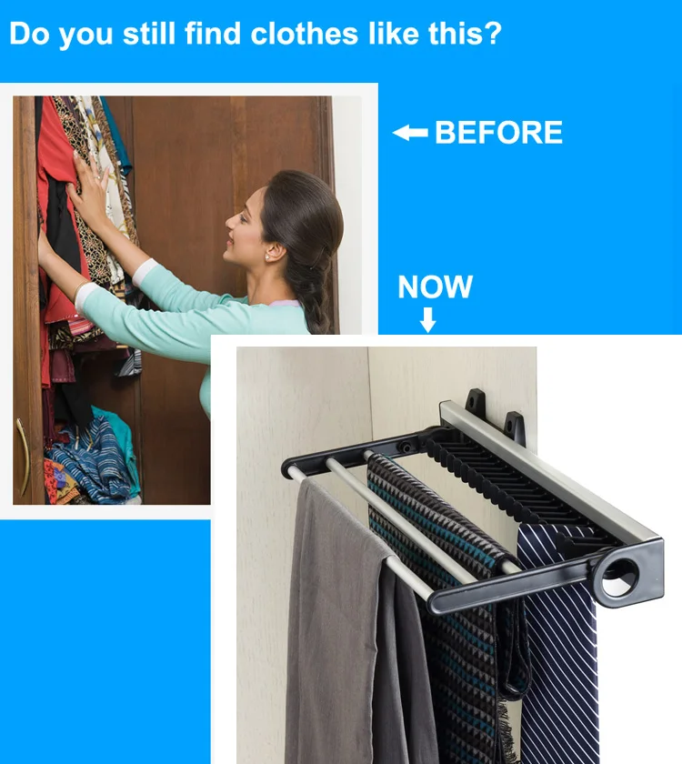 Side Mounted Wardrobe Trouser Rack Pull Out Buy Wardrobe Accessories