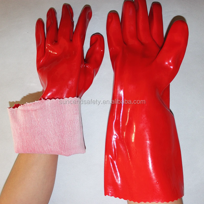 Red Rubber Hand Pvc Coated Gloves Bulk Pvc Glove Buy Red Rubber Hand