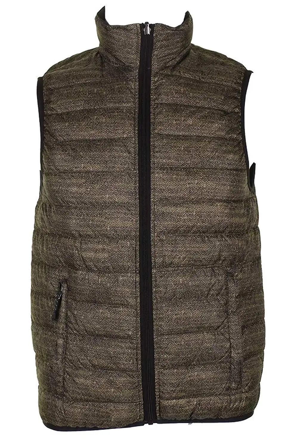 Jaycargogo Men Slim Fit Sleeveless Zip Front Stand Collar Puffer Vest Jackets