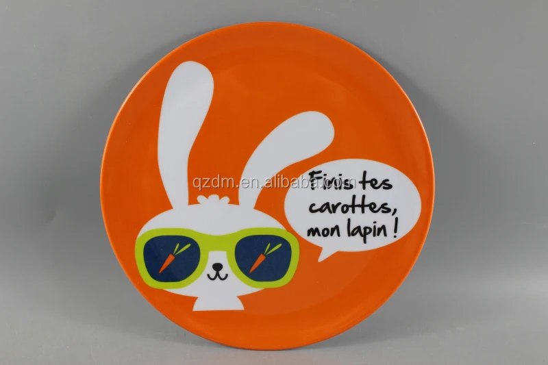 Rabbit Print 100% Melamine Kids Plate Plastic Candy Dishes Rabbit