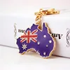 Stylish Creative Keychain Metal Internation Flags Key Rings Exquisite Australia Flag Key Chain Decoration Car Pendant Gift
