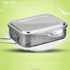 3 Compartment Square Food Container,stainless steel bento box with LeakProof Lid,stainless steel lunch box rectangle With handle