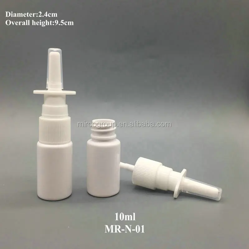 10 ミリリットル Pet クリアアンバー白空の細かい鼻スプレーミストプラスチックボトル、化粧品鼻スプレーボトル