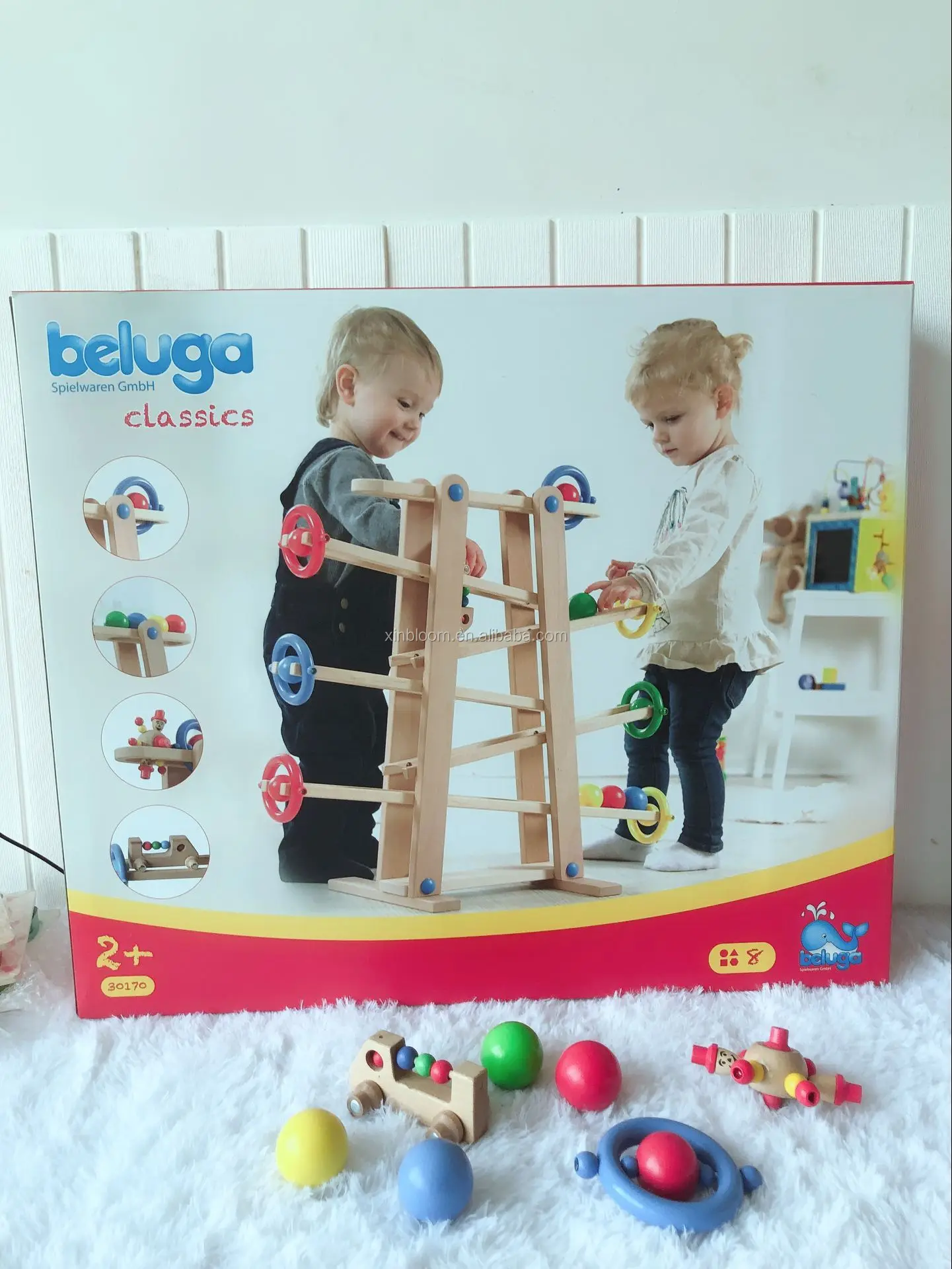 2021 German Beluga children's wooden ball blance slide game toys for kids playing educational toys WSG002