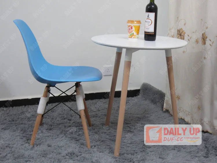 80*80CM Working Place Tea Desk Round Coffee Table MDF Desktop Wooden Frame Dining Table Small Family Furniture