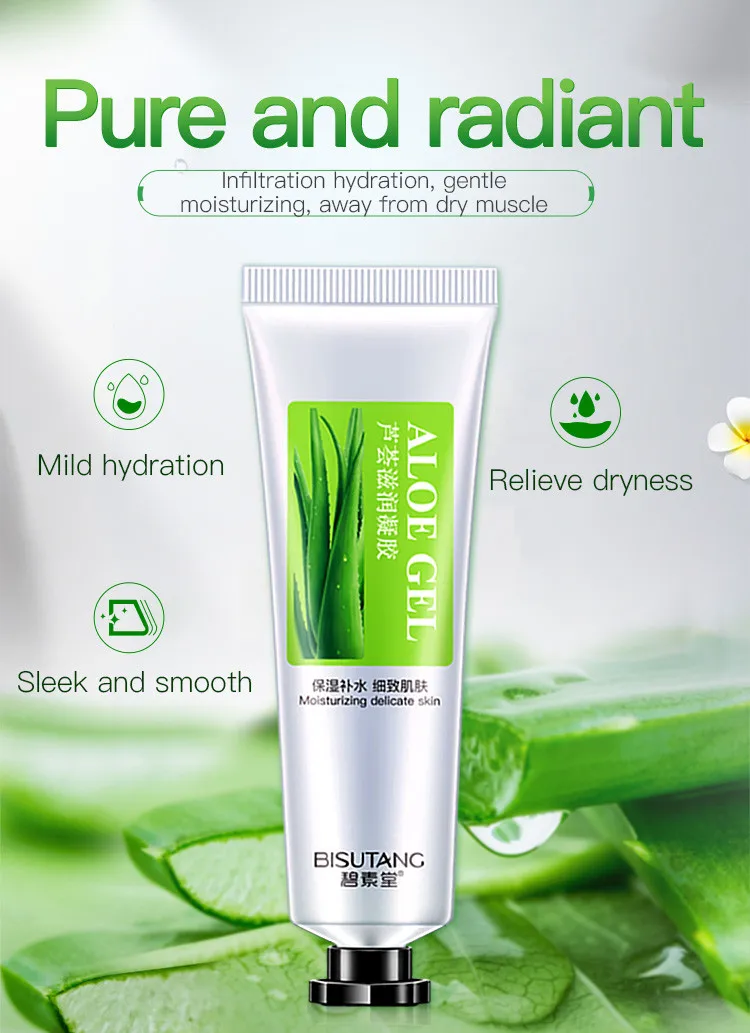 Bisutang Aloe Vera Moisturizing Gel Acne Printing Powder Stinging Scars