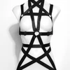 2019 new black sling double five-pointed star black full body strap sexy strap bra black Corset harness
