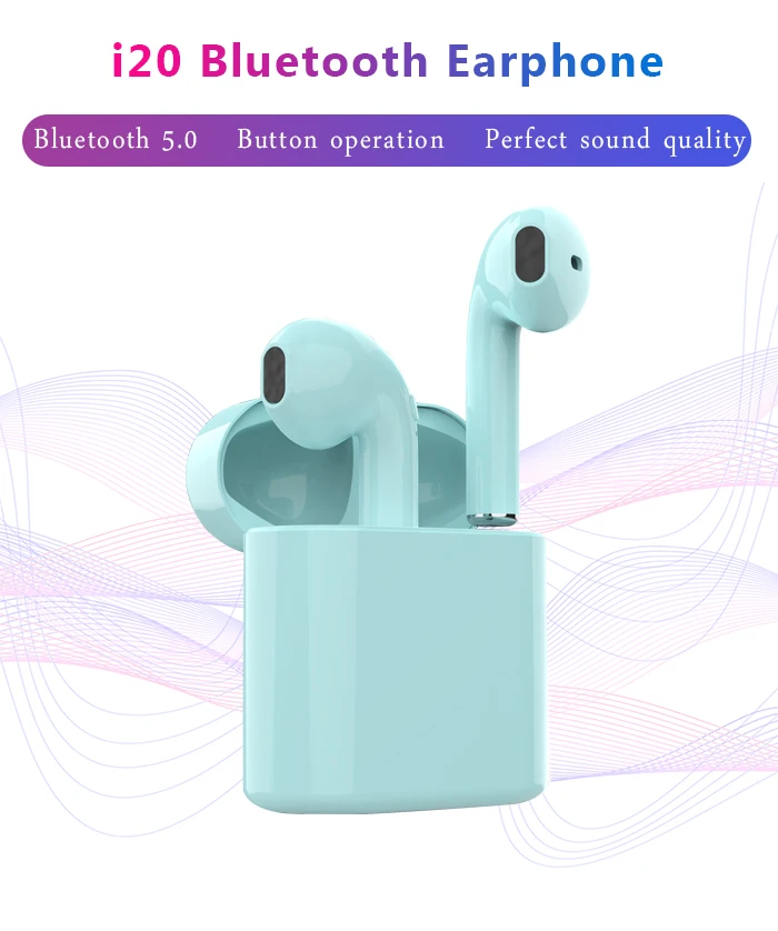 Newest i20 TWS 5.0 Earphone Super Bass Sound Wireless Earbuds Touch Earphones For all Smartphone