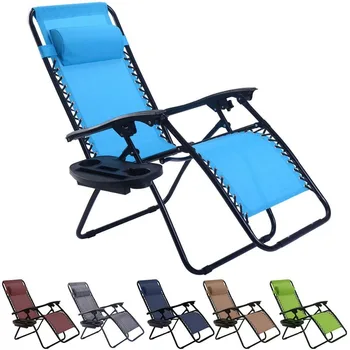 Plegable Gravedad Cero Silla Reclinable Con Sostenedor De Taza Bandeja
