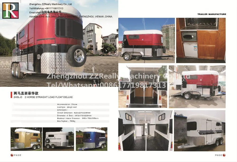 Oem High Quality 2 Horse Trailer Hot Sale Aluminum Horse Trailer With