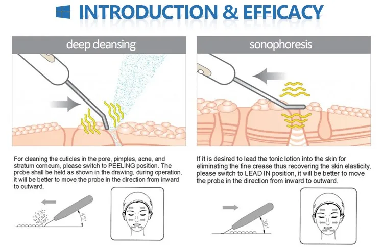 Facial Aging Anti Deep Cleansing Ultrasonic Skin Scrubber Machine