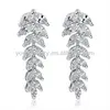 Vogue classic crystal earrings white leaf shape earrings special spike earrings