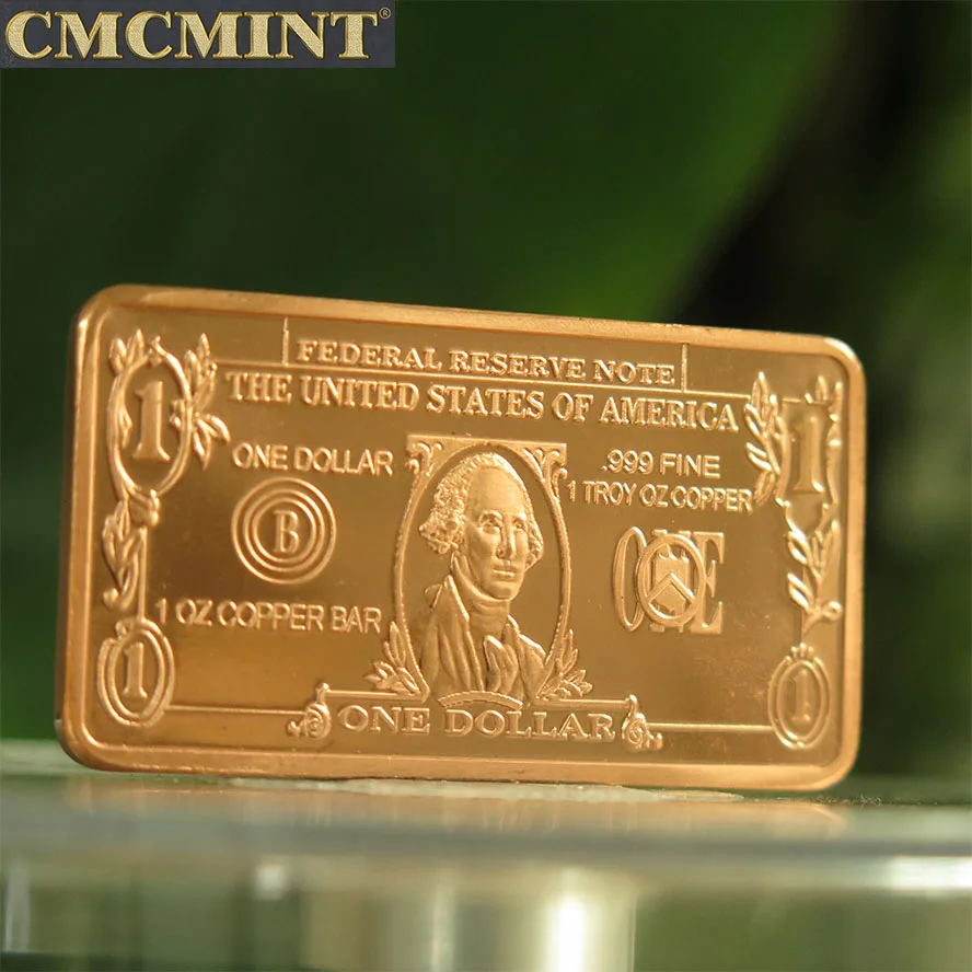 Federal Rezerve One Trillion Dollars 1oz Pure Copper Round!! 