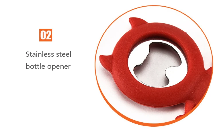 Amazon New Creative Cartoon Multifunction Silicone Stainless Steel Bottle Opener Beer Fridge Openers Kitchen Tools