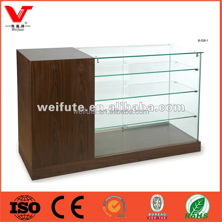 Low Price Shopping Mall Glass Display Cabinets Wooden Glasses