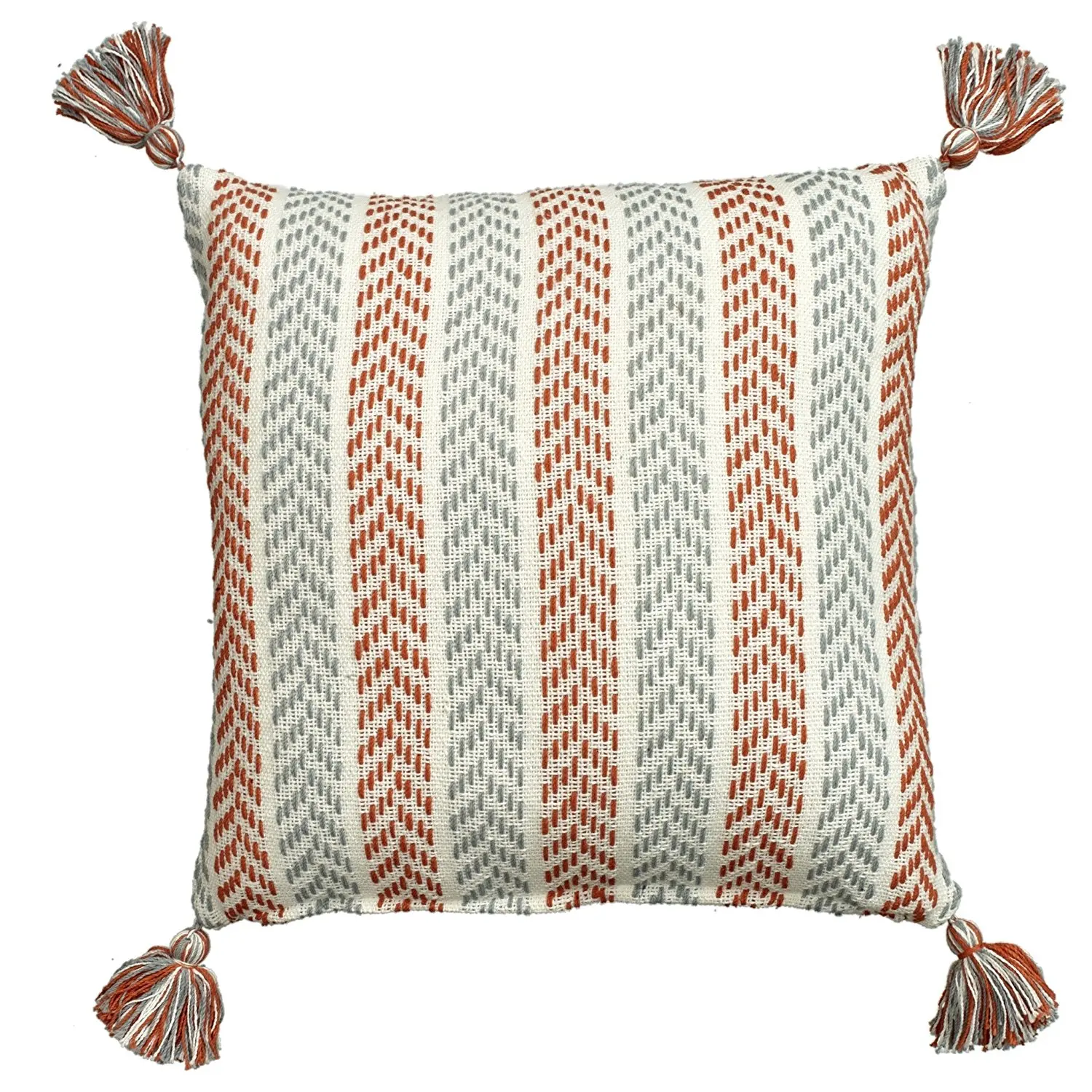 Buy On 1 Piece 18 X 18 Grey Orange Chevron Throw Pillow Geometric