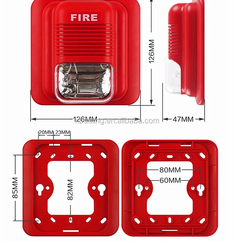 Conventional Fire Strobe Sounder Siren With Light/xenon Tube Light Or