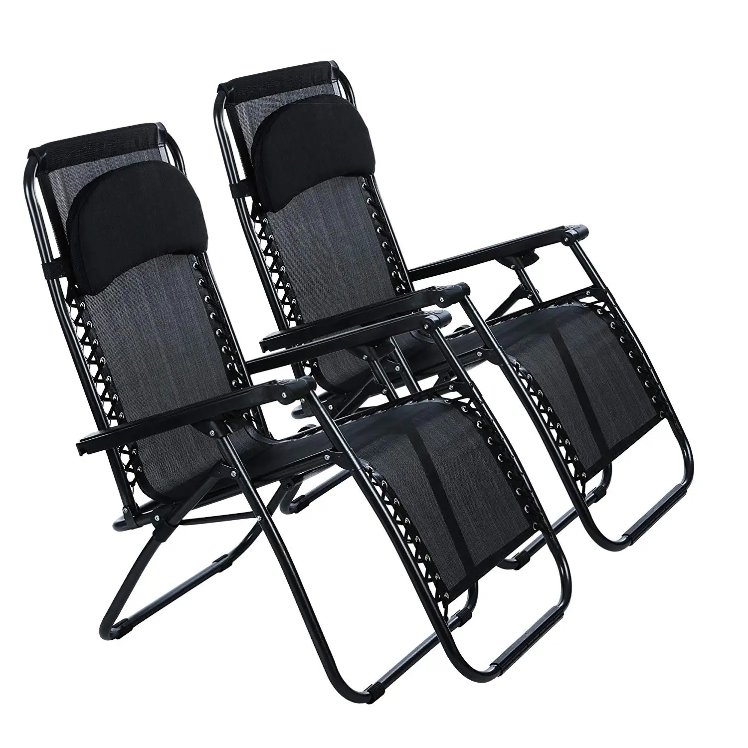 TEXTOLINE ZERO GRAVITY FOLDING SUN LOUNGER CAMPING DELUXE DECK CHAIR RECLINER