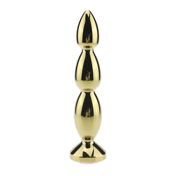 New Gold Transformer Type Metal 3 Balls Anal Beads Butt Plug Jewel Anal