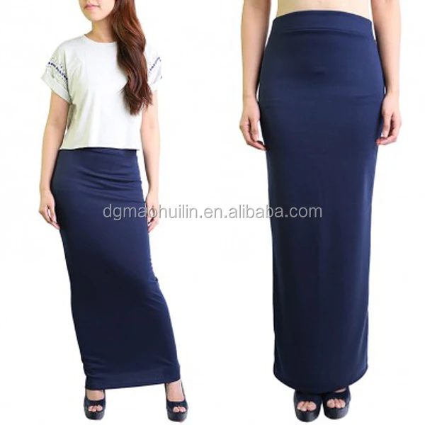 navy blue jersey maxi skirt