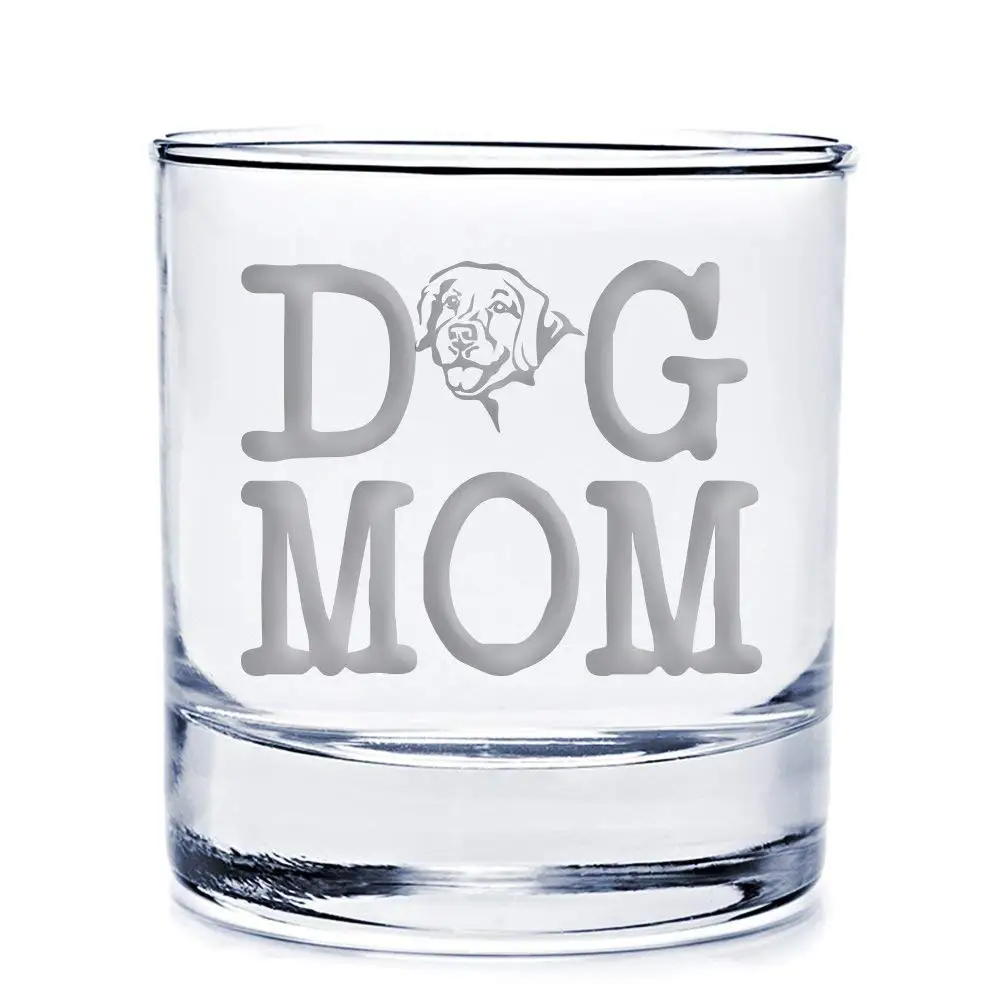Dog Mom Golden Retriever Engraved 10-ounce Rocks Glass - 4pcs