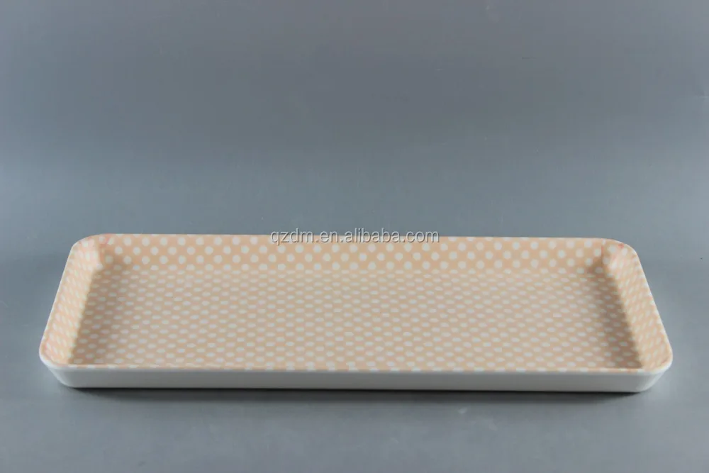 Non-Slip Surface Melamine Rectangle Tray