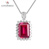 Latest design womens custom logo pendant with big synthetic ruby 925 sterling silver jewelry pendant