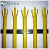 Palisades fencing H post 100x55x5mm Rail section 50x50x5mm D section of pale 65x3mm fish plate 115x30x6mm powder painted