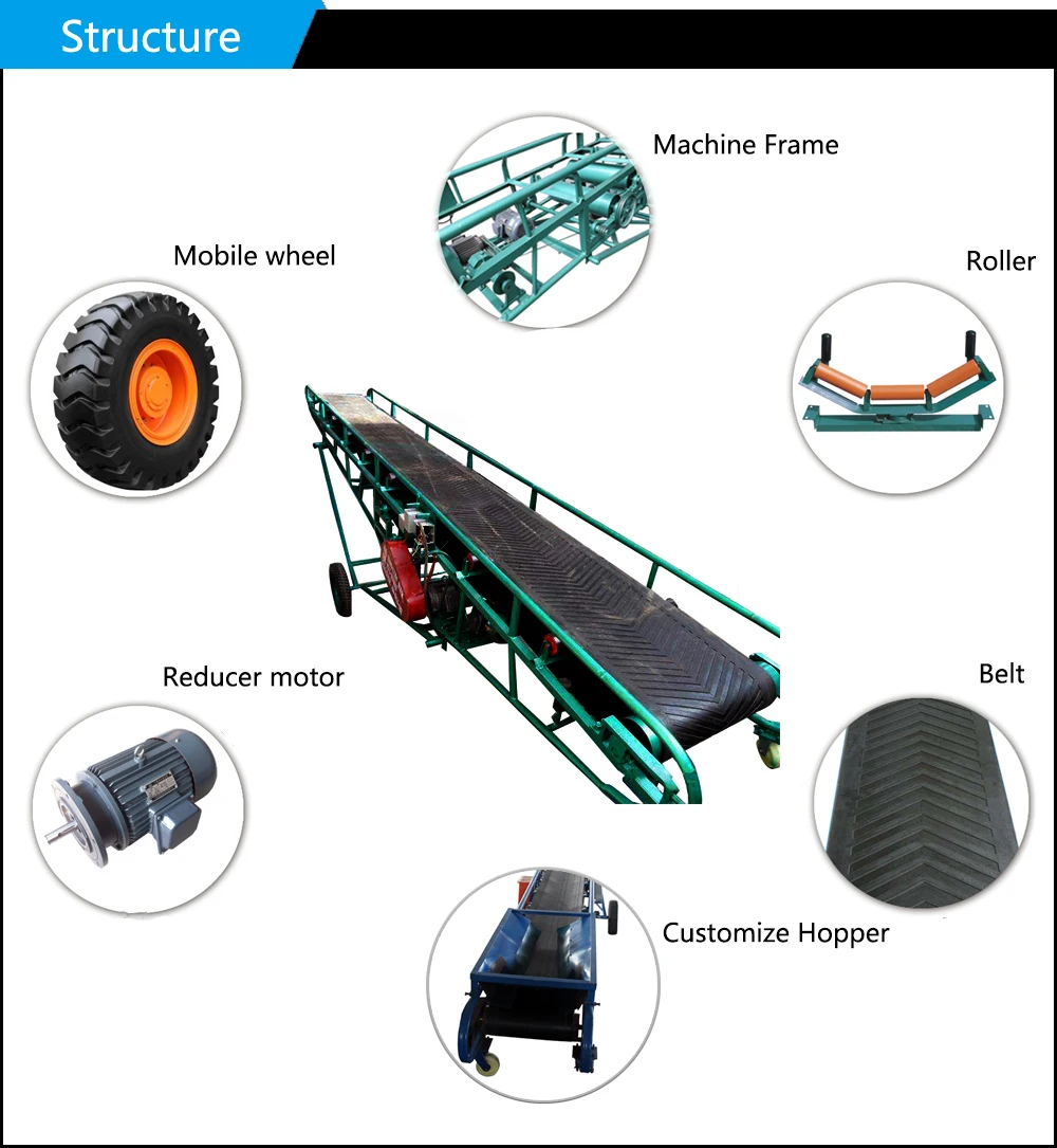 DY series industrial mobile belt conveyor for coal/bulk material/sand gravel stone transporting